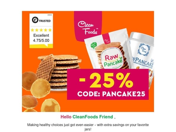 25% off every extra jar – mix and match your favorites! 🥞