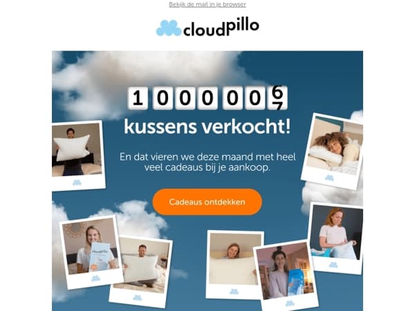 We hebben 1 miljoen kussens verkocht!