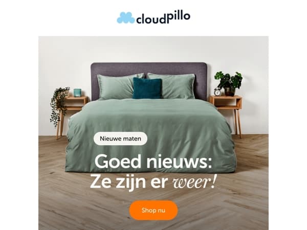 Goed nieuws: ons beddengoed is weer op voorraad