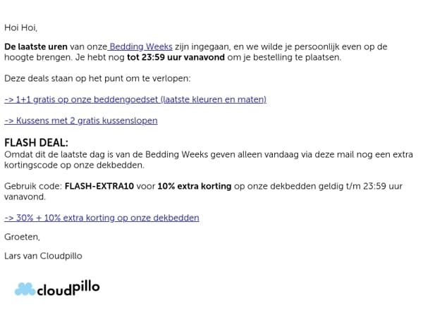 Laatste uren van de bedding weeks...