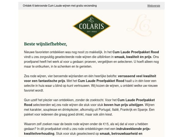 Cum Laude-wijnpakketten - 6 rode topwijnen met 10% korting