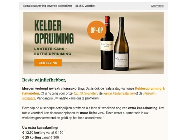 Uw kassakorting verloopt morgen
