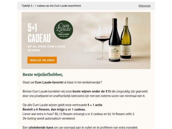 Uw persoonlijke Cum Laude-aanbeveling staat voor u klaar 🍷