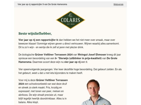 Een van mijn favorieten: de Ehmoser Grüner Veltliner