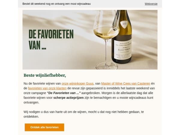 Alleen dit weekend nog korting op onze favoriete wijnen