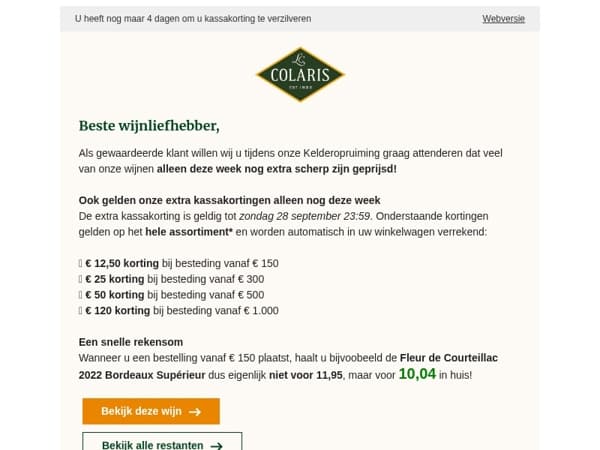U heeft nog maar 4 dagen om u kassakorting te verzilveren