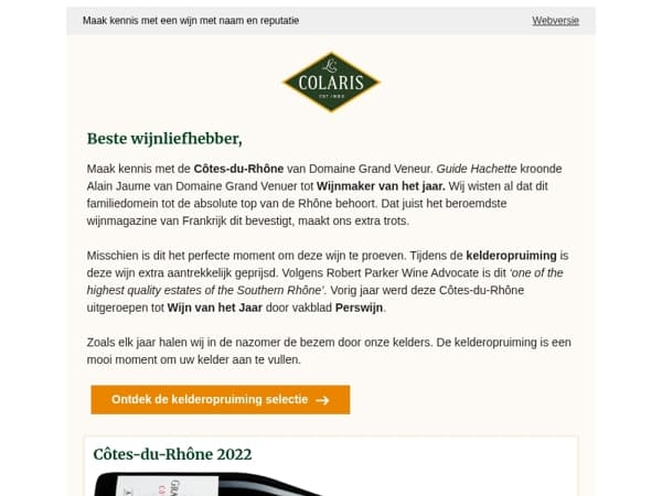 Côtes-du-Rhône van wijnmaker van het jaar