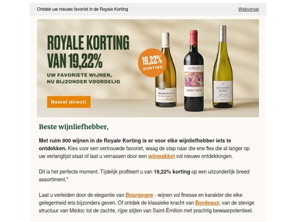 Ontdek uw nieuwe favoriet in de Royale Korting