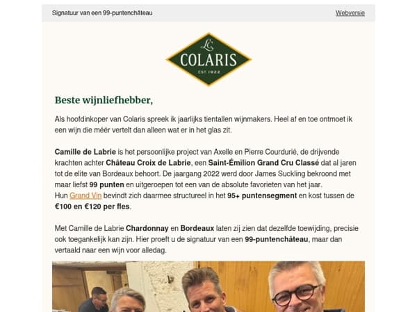 Signatuur van een 99-puntenchâteau