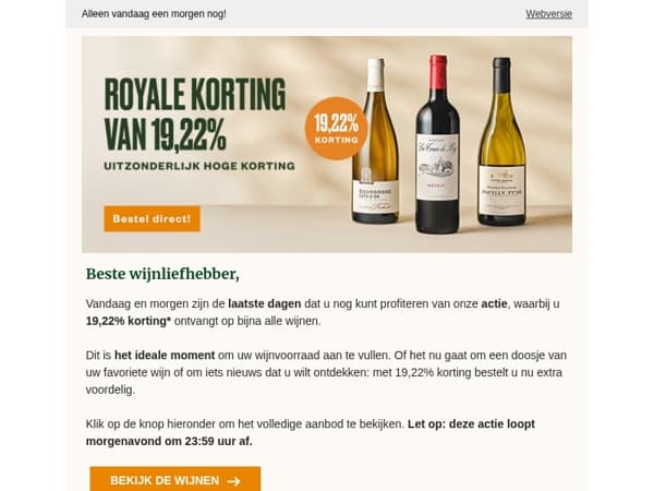 Allerlaatste kans op 19,22% korting