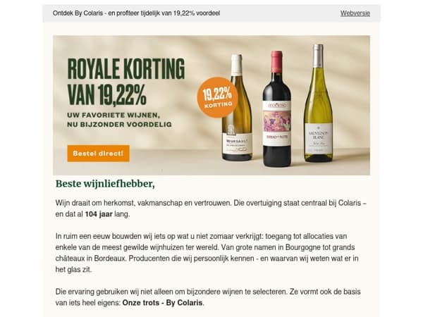 Wijnexperts sinds 1922 - en dat vieren wij met 19,22% voordeel