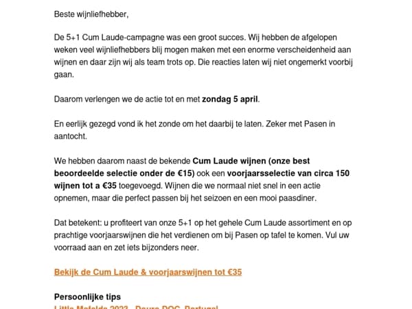 5+1 verlengd tot Pasen én 150 voorjaarswijnen toegevoegd