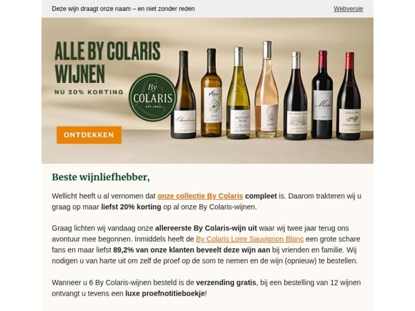 Speciale proefprijs van 7,80 voor onze Sauvignon Blanc by Colaris 2024