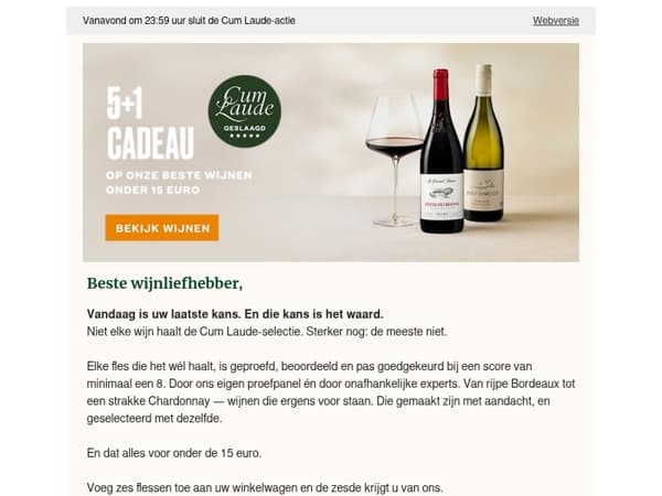 Vanavond om 23:59 uur sluit de Cum Laude-actie