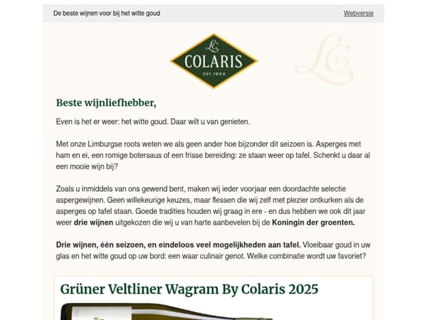 Drie mooie wijnen voor het aspergeseizoen