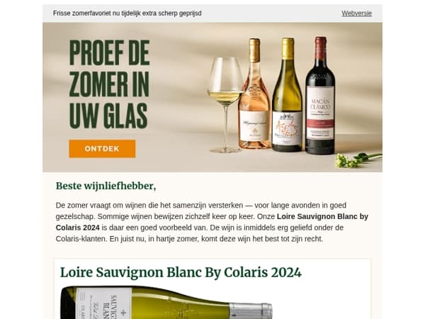 Sauvignon Blanc by Colaris - Frisse zomerfavoriet