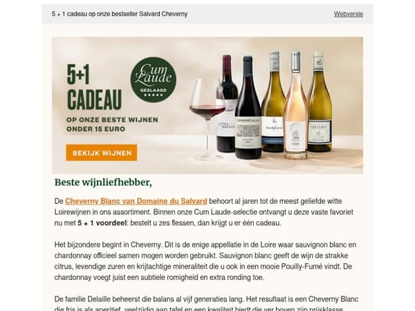 5 + 1 cadeau op de meest populaire Loire wijn Salvard Cheverny