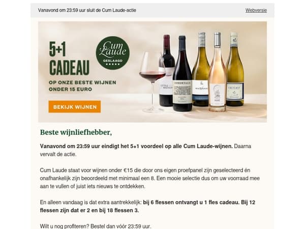 Vanavond om 23:59 uur sluit de Cum Laude-actie