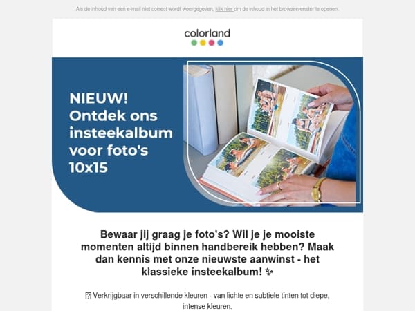 NIEUW! Ontdek ons insteekalbum voor foto's 10x15