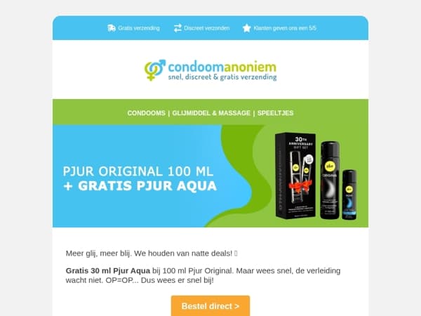 Meer glij, meer blij. We houden van natte deals! 💦