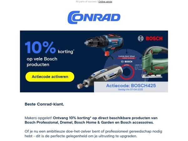 💥 10% korting op vele Bosch producten