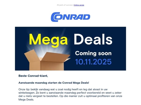 ⚠️ Mega Deals: Maandag van start!