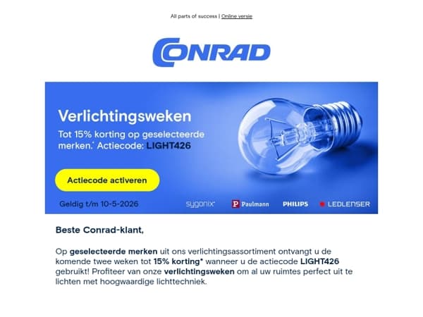 💡 Verlichtingsweken: tot 15% korting.