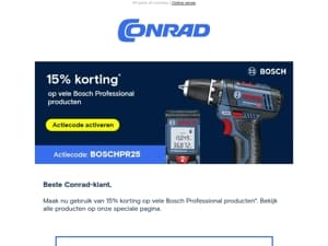 15% korting*	op vele Bosch Professional producten