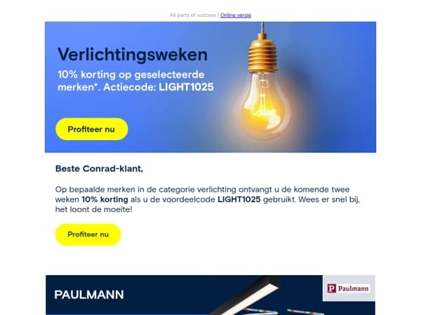 💡 Verlichtingsweken: 10% korting.