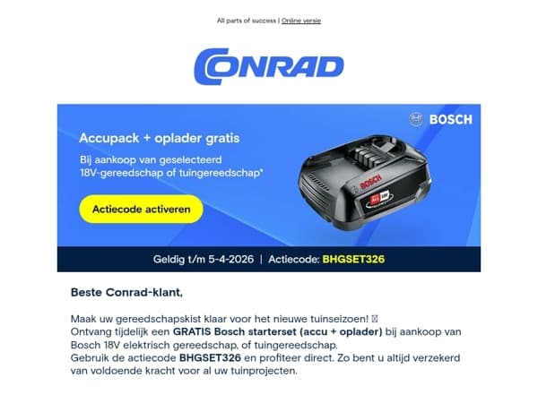 🔋 GRATIS Bosch accu + oplader.