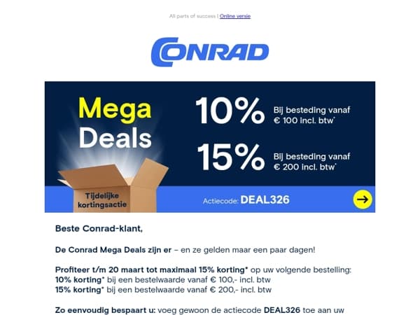 💥 Conrad Mega Deals: tot 15% korting!