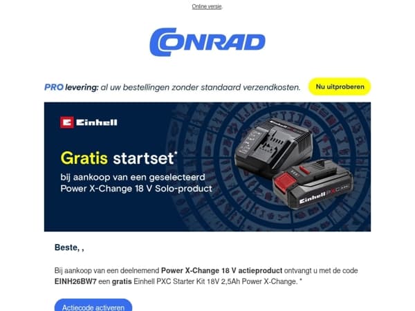 🧰 Gratis Einhell Starter Kit 18 V/4.0 Ah.