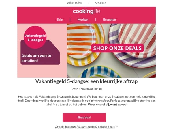 Vakantiegeld 5-daagse: serviesset voor een zomers prijsje! ☀️