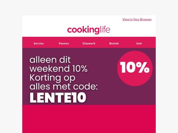 Mis het niet: 10% korting op alles dit weekend! 🎉