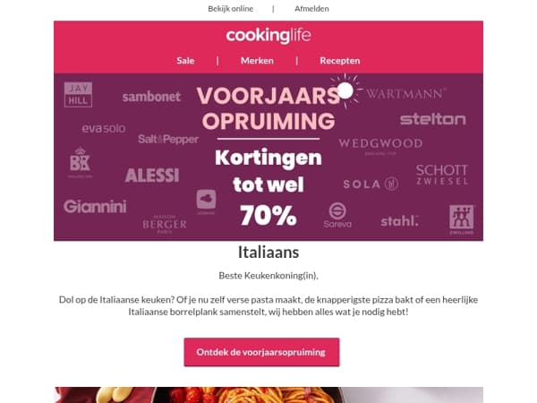 Beleef de Italiaanse keuken met kortingen tot wel 70%!