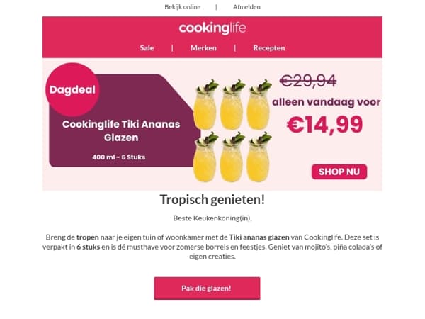 Deze dagdeal is zó lekker, hij is bijna uitgeschonken! 🍹