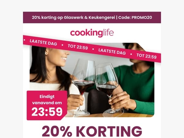 Je 20% korting vervalt vanavond ⏰