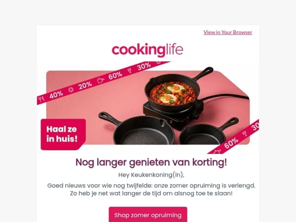 Nog even geluk: Zomer opruiming verlengd 🤩