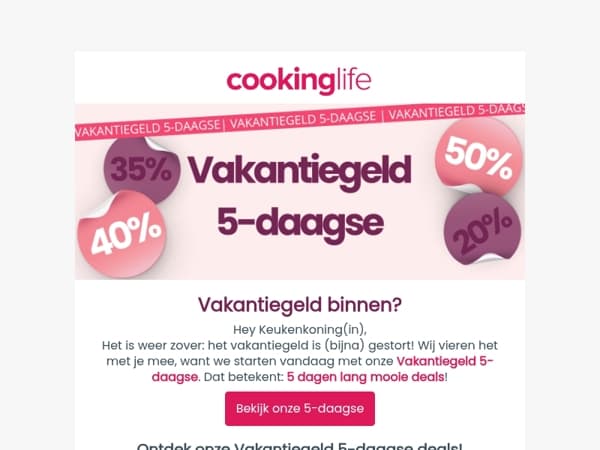 ☀️ De Vakantiegeld 5-daagse is van start!