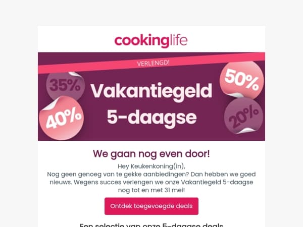 🎉 Goed nieuws: Vakantiegeld 5-daagse verlengd!