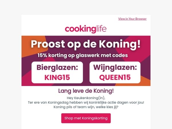 🧡 Bier of wijn, 15% Koningsdagkorting op allebei!