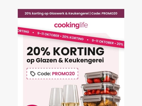 Dit weekend 20% korting! ⏰