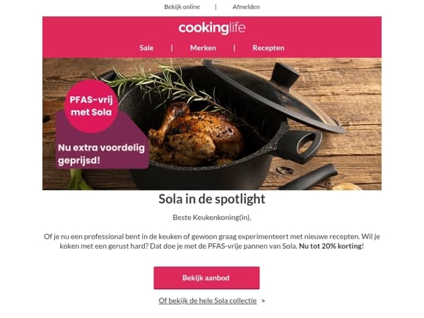 PFAS-vrij koken doe je met Sola