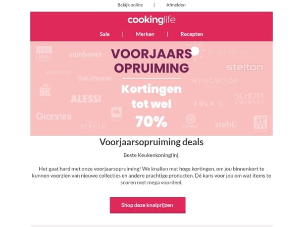 📢 Shop nu nog snel tot 70% korting in de voorjaarsopruiming! 🤑