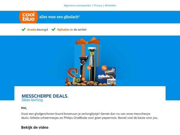 Bekijk onze scherpe deals op scheermesjes