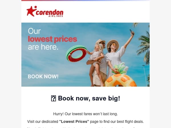 ✌️ Don't miss our lowest fares!