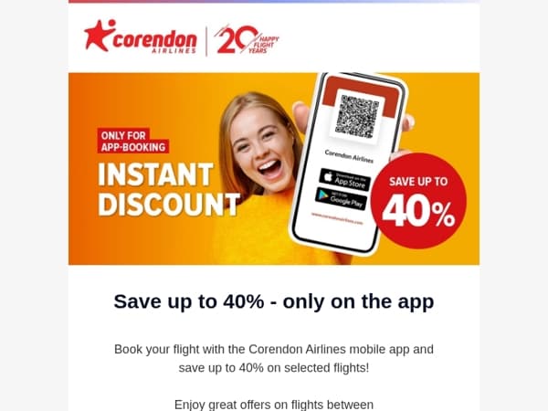 📲 Up to 40% off - only on the app