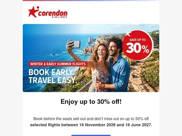 ✈️ Flights with up to 30% off await you! 😍