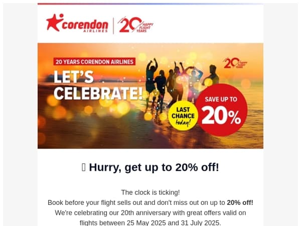 ‼️ Last call to save up to 20%!