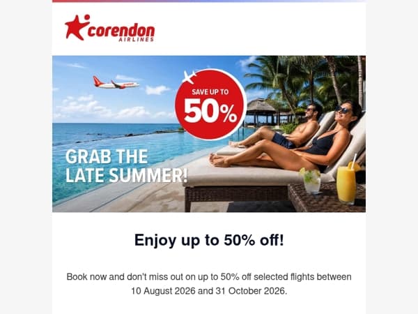 😍 Fly with up to 50% discount!